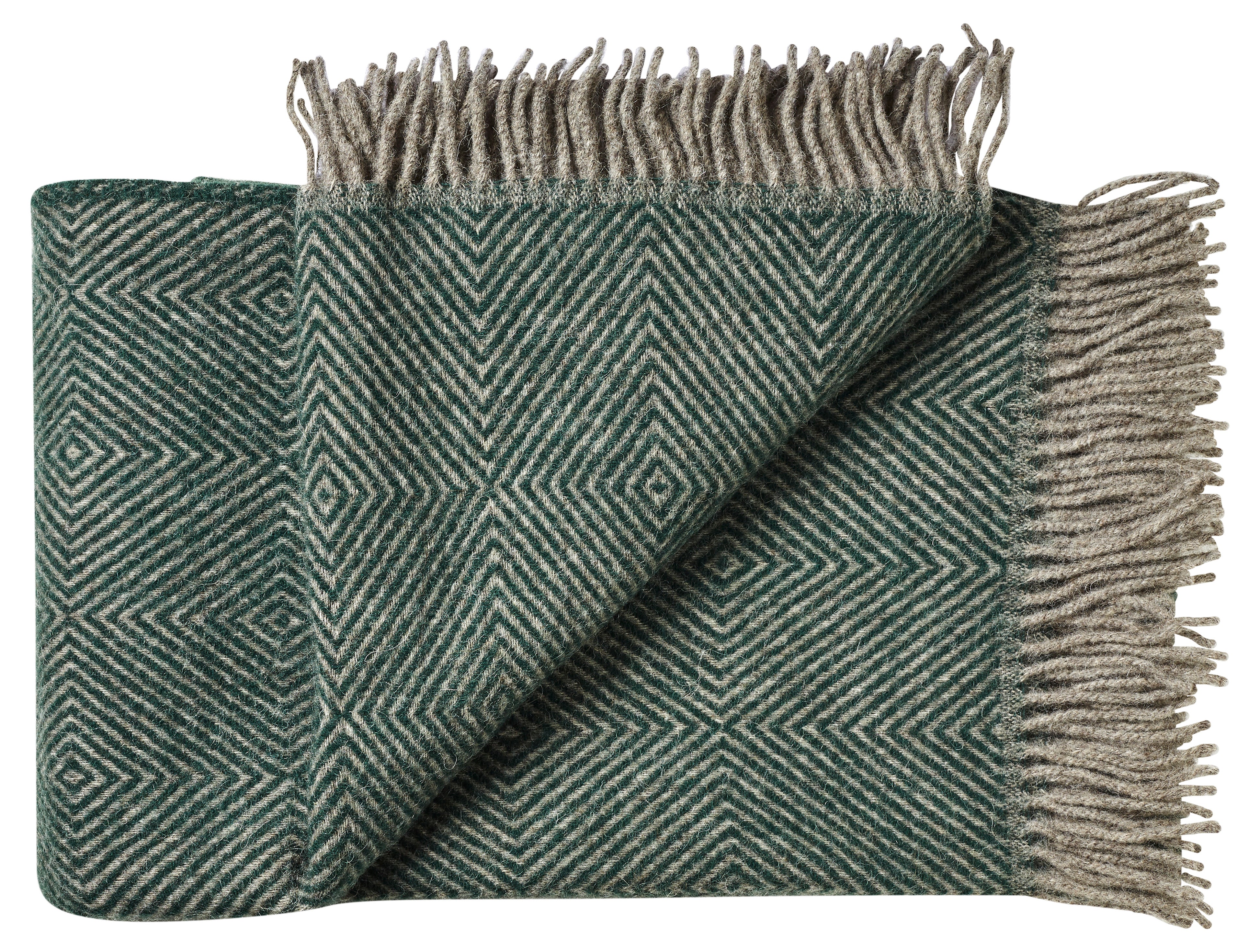 Silkeborg Uldspinderi ApS Fanø 220x260 cm Blanket 00178 Dark Pine Green