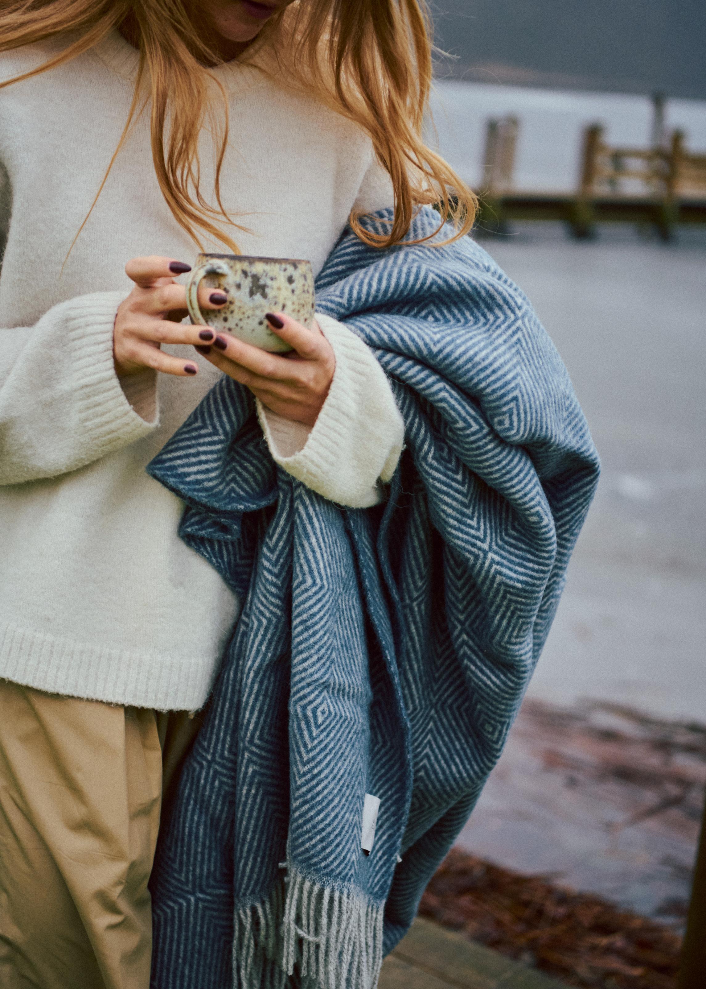 Silkeborg Uldspinderi ApS Livø 140x240 cm Throw 02126 Fjord (01109)