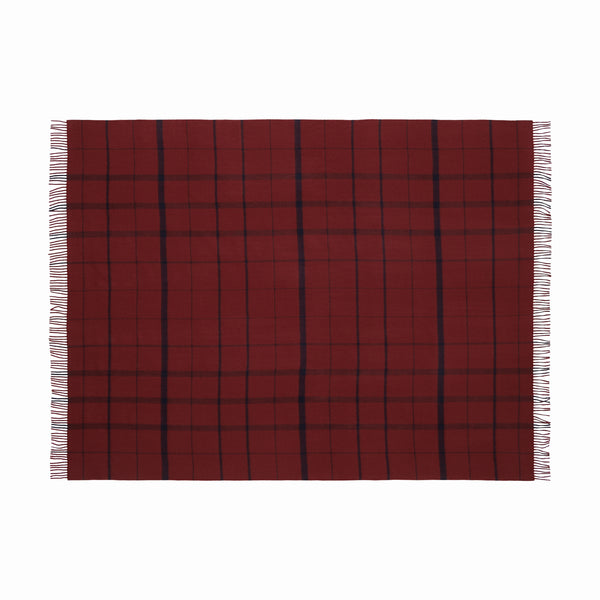 Silkeborg Uldspinderi ApS Warp & Weft Throw 130x190 cm - RWS Throw 02102 Embrace - Beetroot/Midnight (16824/01467)